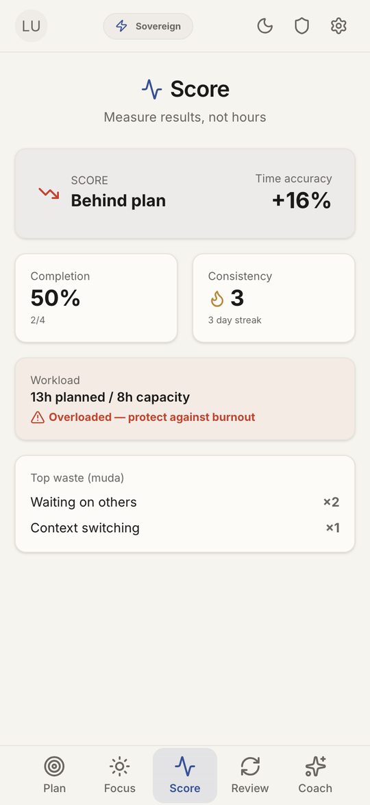 Ginomai Scoreboard on iPhone