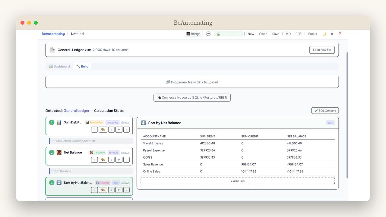 See BeAutomating turn a messy export into a saved automation